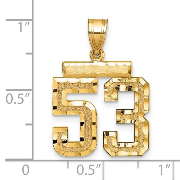 14K Yellow Gold, Varsity Collection, Medium D/C Pendant Number 53 - Picture 2 of 3